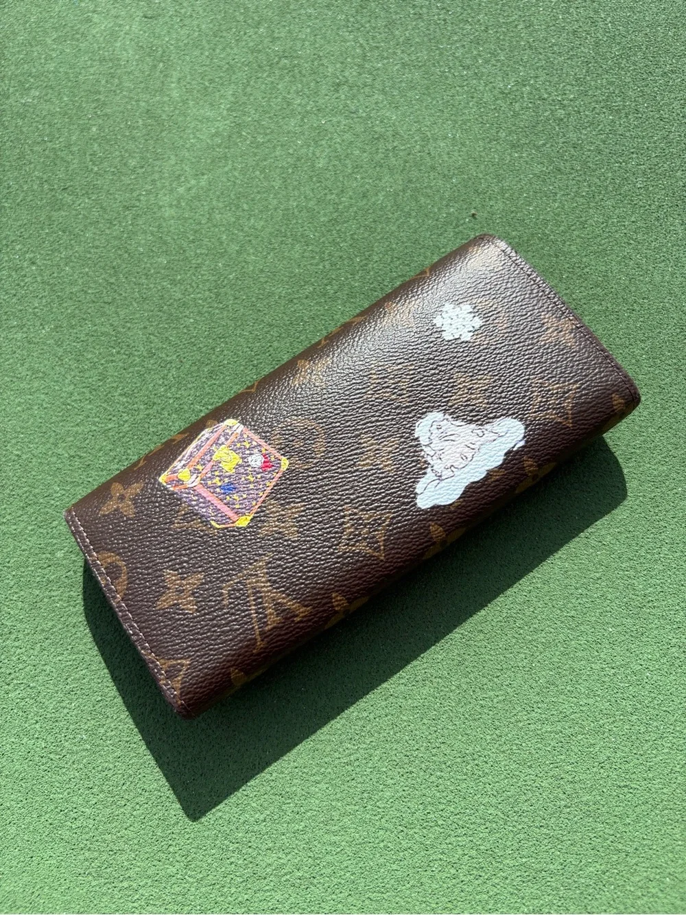 Louis Vuitton Brown Monogram Canvas Floral Painted Continental Wallet